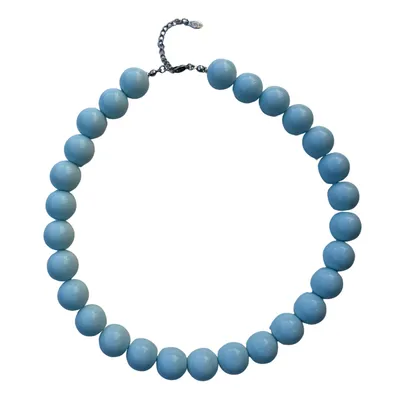 Bubbelketting pastel blauw zilver